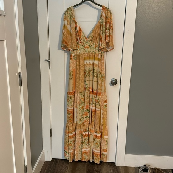 Flying Tomato Dresses & Skirts - Orange floral design dress